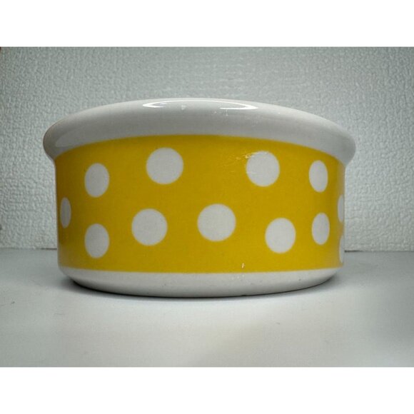 Yellow Polkadot, Paw Small Cat Dog Dish Bowl - Picture 2 of 4